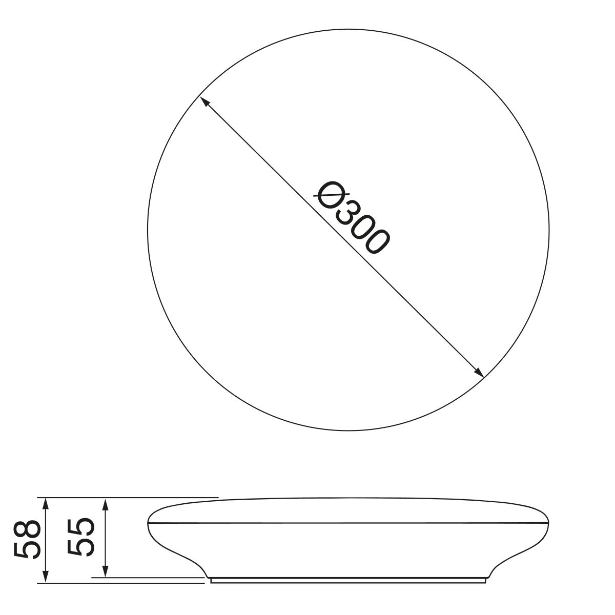 LED-Anbauleuchte ELIA 25W 4000K 2550lm ws Konv IP54 Notlicht BWM Ø300x58mm