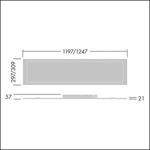 LED-Panel 1247x312mm OmegaPro2 27,4W ws 4000K 3800lm Konv Dimmung DALI IP20