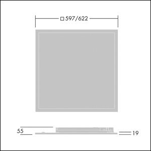 LED-Panel 622x622mm OmegaPro2 35W 4000K 4450lm ws Konv IP20