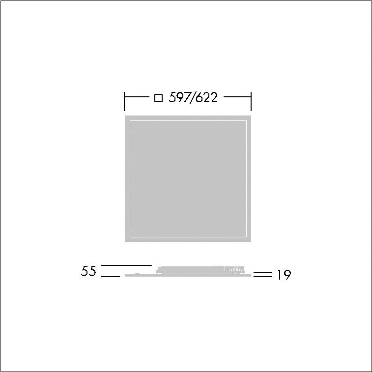LED-Panel 622x622mm OmegaPro2 35W 4000K 4450lm ws Konv Dimmung DALI IP20