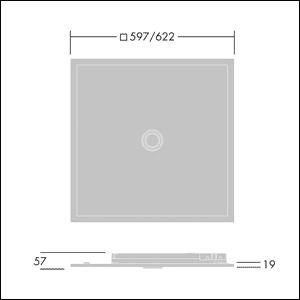 LED-Panel 622x622mm OmegaPro2 23,7W ws 4000K 3000lm Konv Dimmung DALI IP20