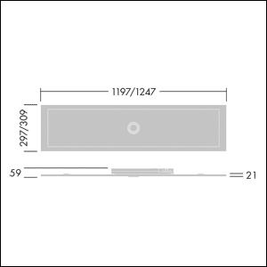 LED-Panel 1247x312mm OmegaPro2 35W 4000K 4450lm ws Konv Dimmung DALI IP20