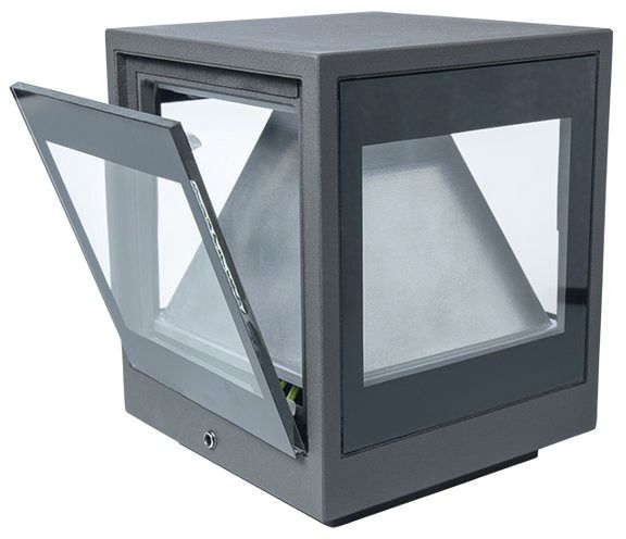 LED-Pollerleuchte 15W WAY IP65 4000K Alu 800lm gr 1LED Gl_tr