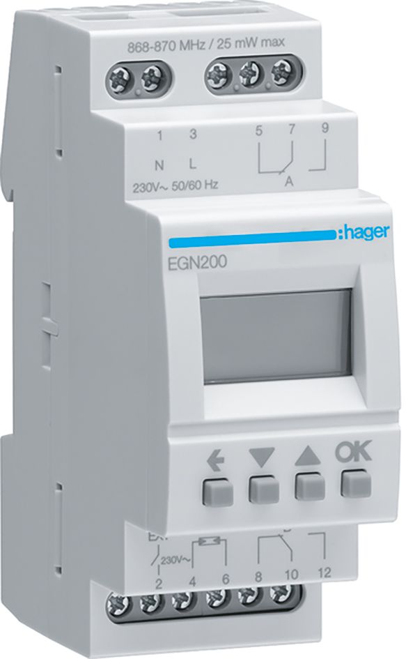 Schaltuhr digi 230VAC 2kan 87600h 2TE BT REG Bluetooth 24 h Programm