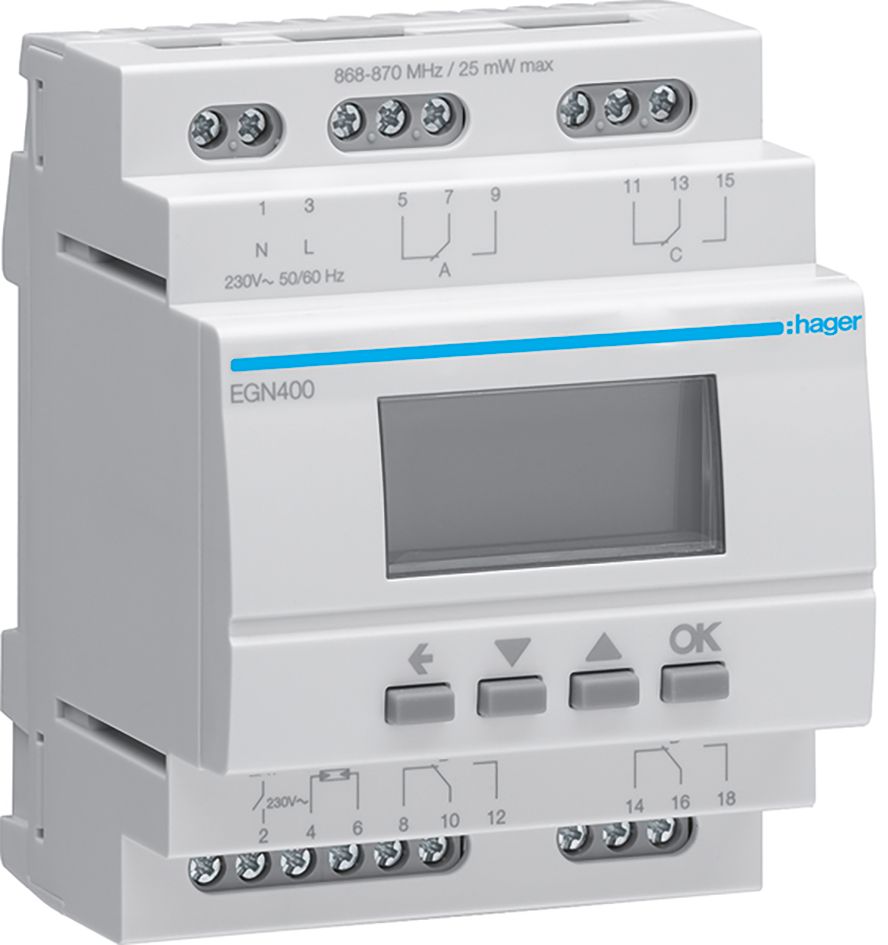 Schaltuhr digi 230VAC 4kan 87600h 4TE BT REG Bluetooth 24 h Programm