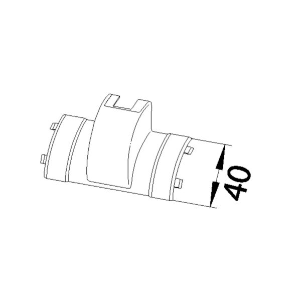 Übergangsstück EK-K/LF-K 40x40mm Kst hfr ver-ws RAL9016