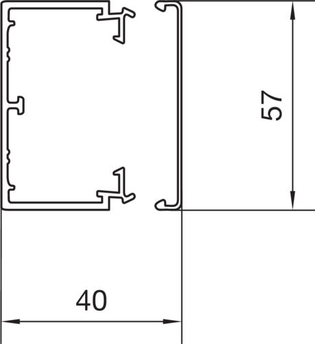 Leitungsführungskanal Kst 40x57x2000mm ver-ws LF-K unbeh RAL9016
