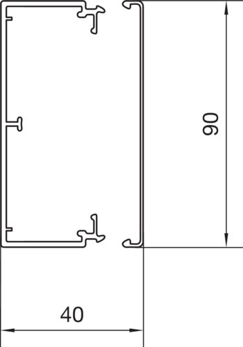 Leitungsführungskanal Kst 40x90x2000mm ver-ws LF-K unbeh 2400qmm RAL9016