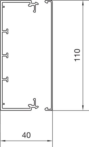 Leitungsführungskanal Kst 40x110x2000mm ver-ws LF-K unbeh 3115qmm RAL9016