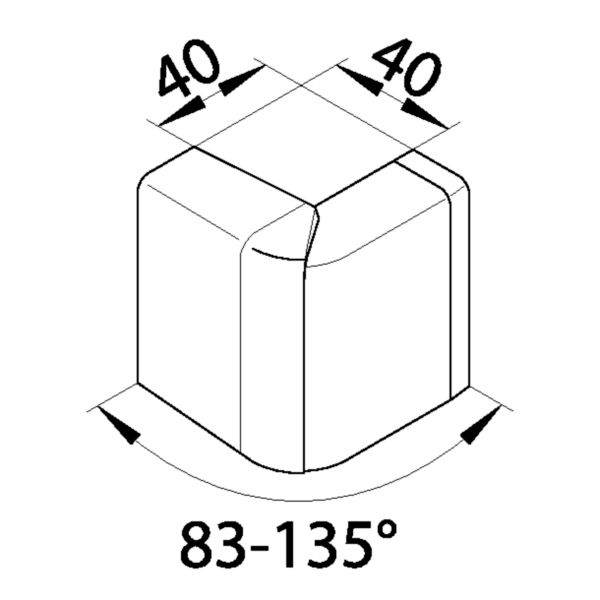 Außeneck SL-K 55mm Kst 83-135° ver-ws HFT RAL9016 hfr