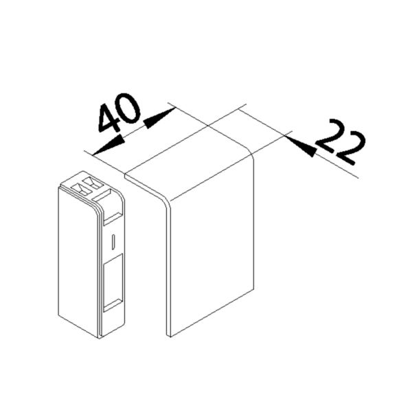 Endstück SL-K 55mm li/re ver-ws RAL9016 hfr