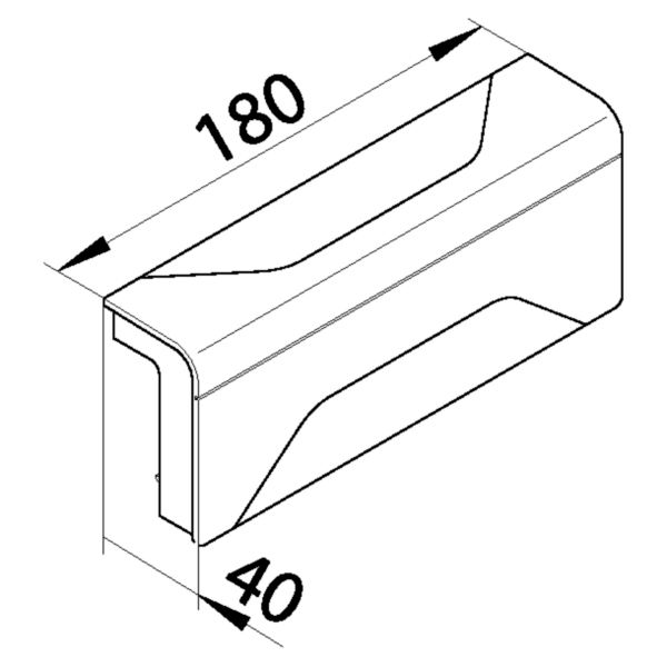 Übergangsstück SL-K ver-w ver-ws55x20mm LF-K RAL9016 hfr