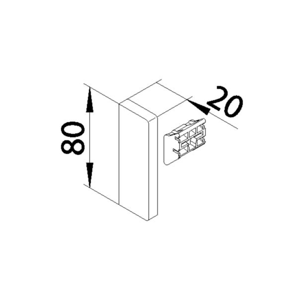 Endstück SL-K 80mm li/re ver-ws RAL9016 hfr