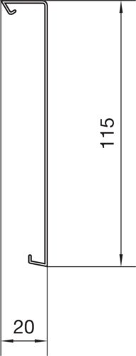 Oberteil SL-K 115mm Kst ver-ws RAL9016