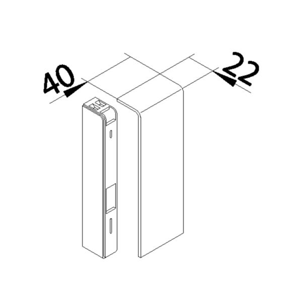 Endstück SL-K 115mm li/re ver-ws RAL9016 hfr