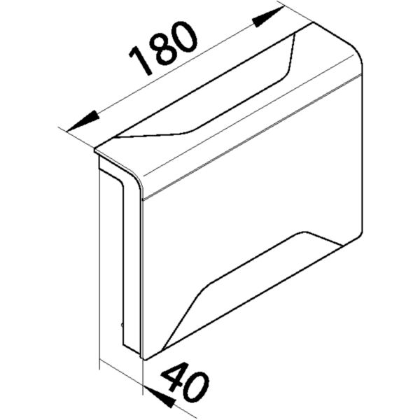 Übergangsstück SL-K ver-w ver-ws115x20mm LF-K RAL9016 hfr