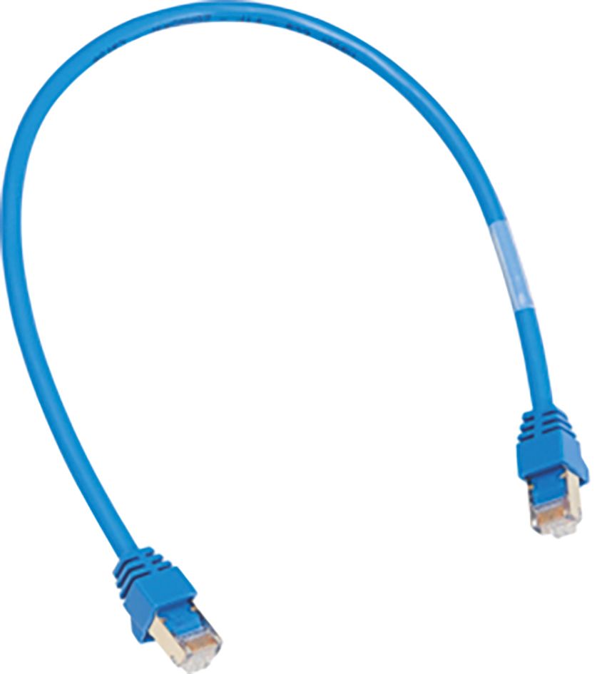 Patchkabel Cat5E F/FTP IP2X 0,4m bl RJ45 1:1 26qmm