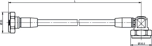Koaxkabel konfektioniert 7/16 (DIN) 1m Stecker Winkelstecker sw 50Ohm