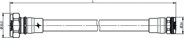 Koaxkabel konfektioniert 7/16 (DIN) 2m Stecker sw 50Ohm