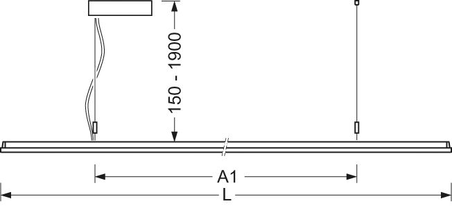 LED-Pendelleuchte 48W 4000K 6414lm si Konv 1LED LED nicht austauschbar sym