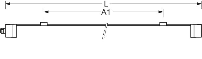 LED-Lichtleiste 28W 4000K 4376lm gr Konv 1LED elektr.Trafo IP65 1200x87x66mm
