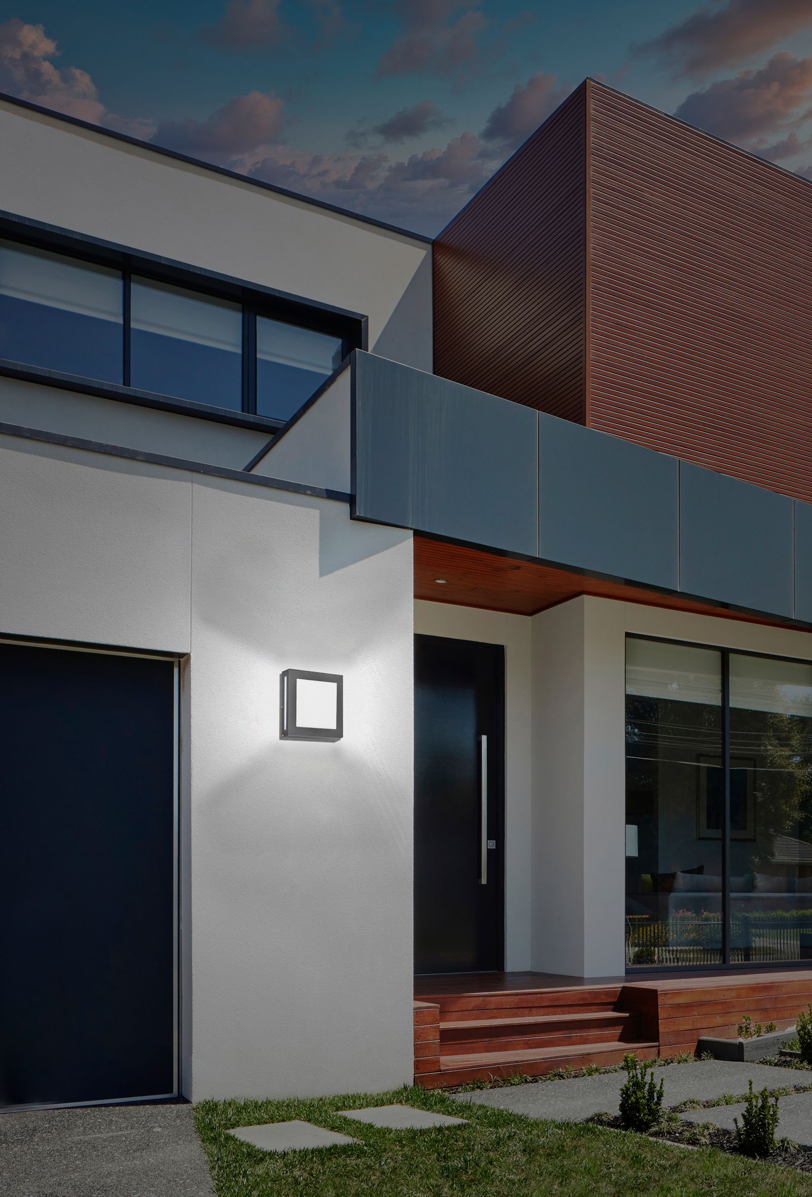 LED-Wandanbauleuchte AquaLegendo 12W BWM 3000K 470lm anth Konv IP44 45x220x220mm