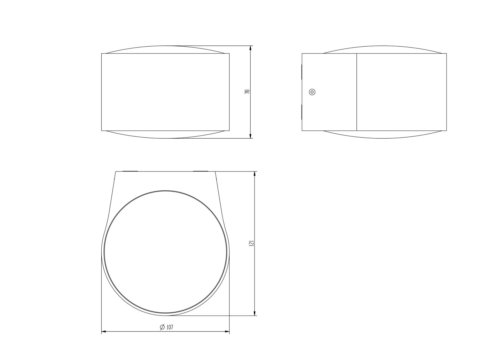 LED-Up/Down Leuchte 12W 3000K 891lm anth Konv IP65 Ø107x121mm