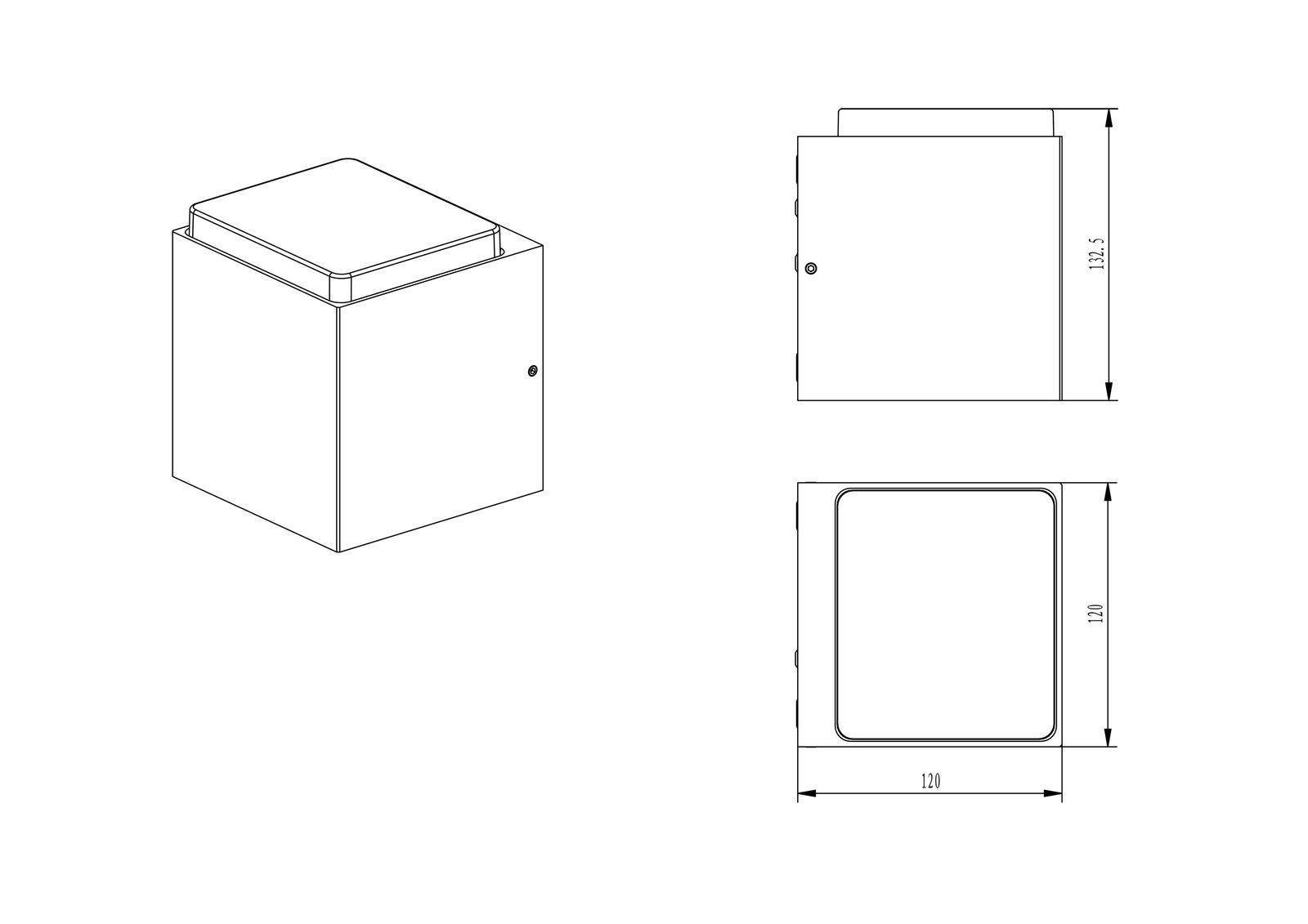 LED-Wandanbauleuchte 12W 3000K 296lm anth Konv IP54 120x120x132mm