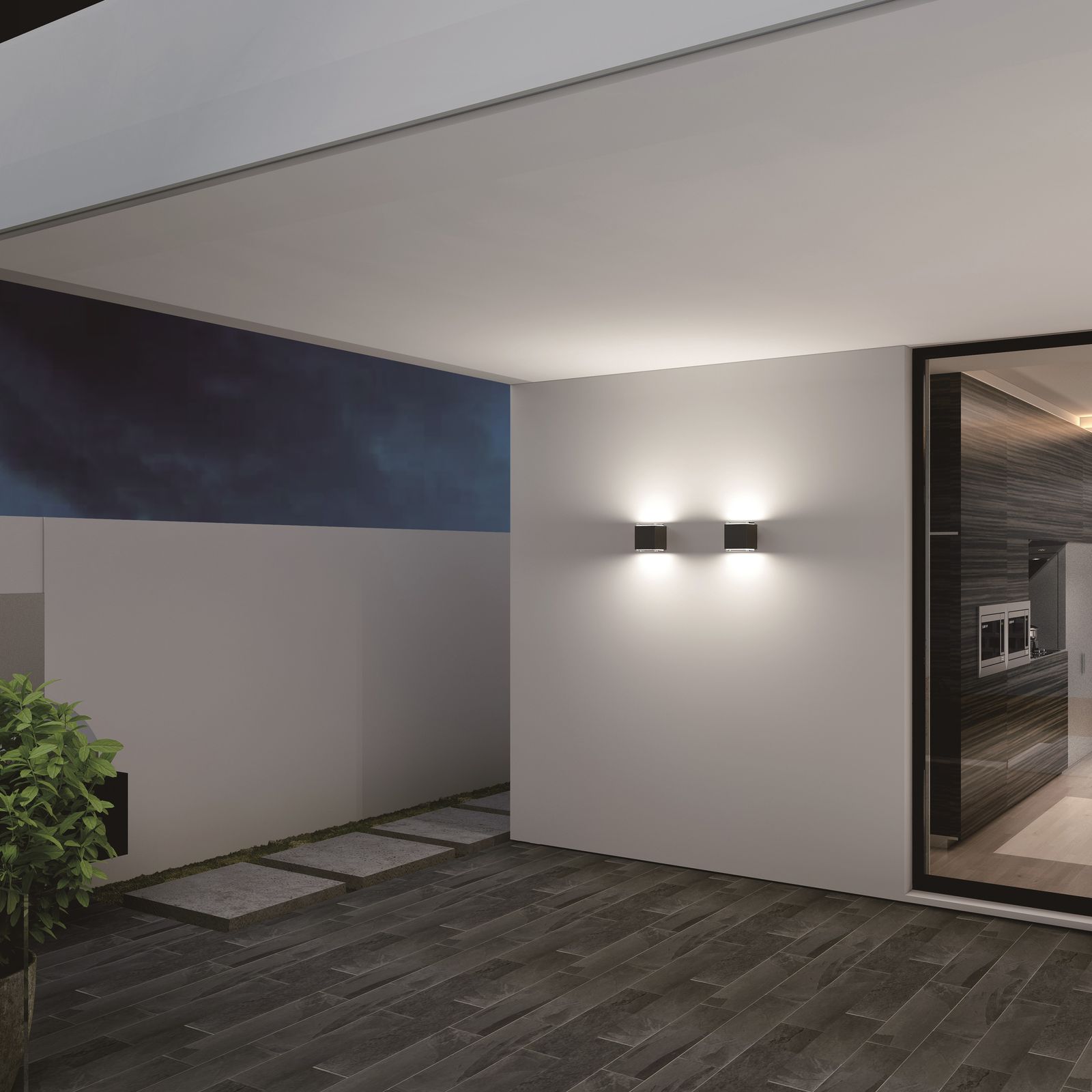 LED-Up/Down Leuchte 12W 3000K 397lm anth Konv IP54 120x120x145mm