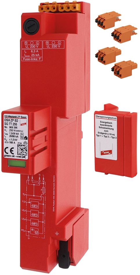 Kombi-Ableiter Sammelsch TN-S 230VAC 4p 1,5kV 2TE Netzform TN-S opt