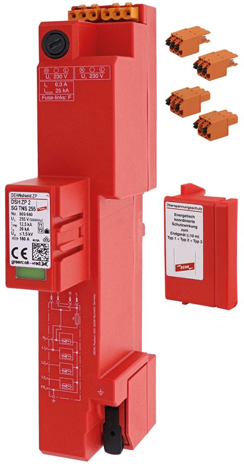 Kombi-Ableiter Sammelsch TN-S 230VAC 4p 1,5kV 2TE Netzform TN-S opt