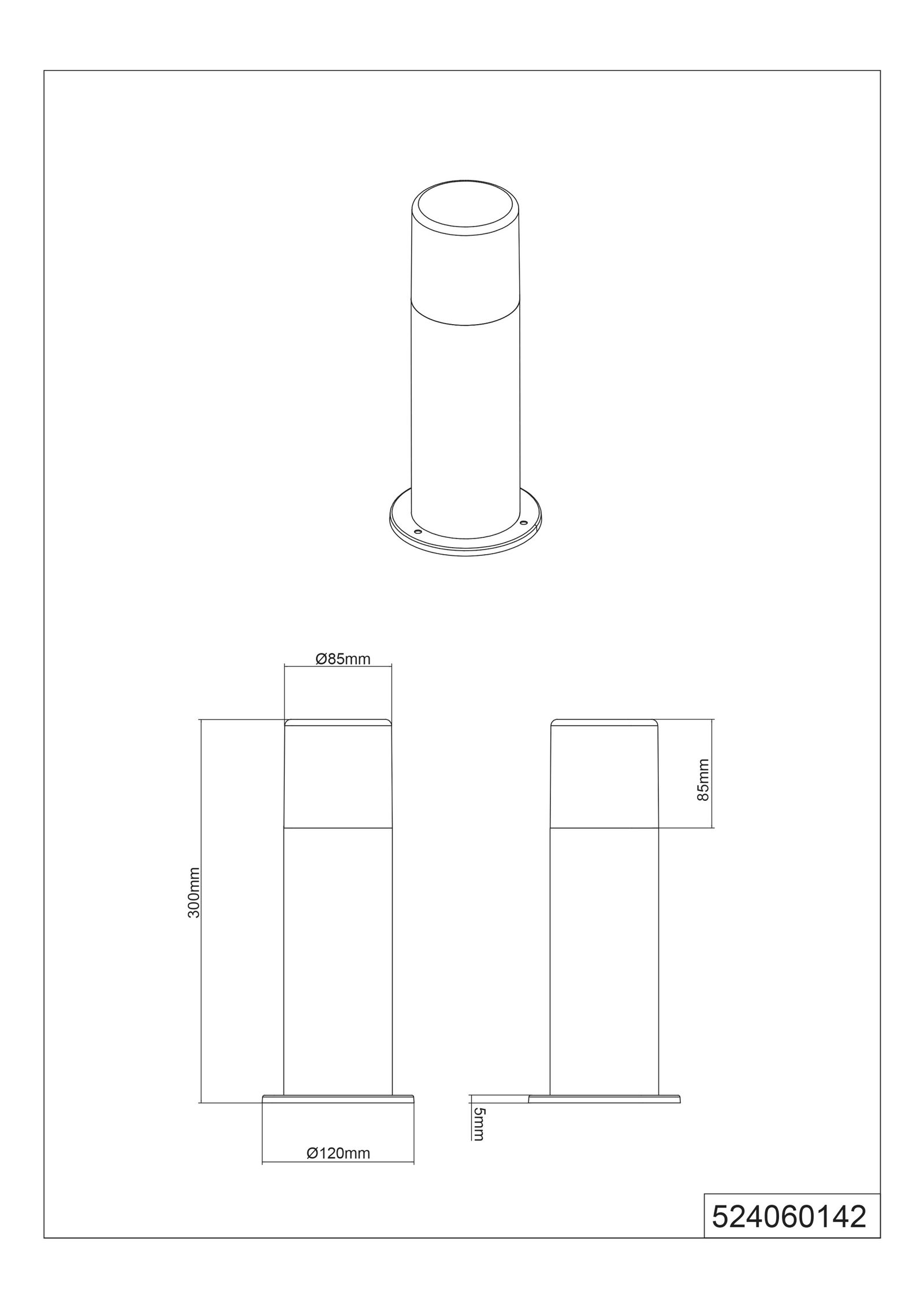 Pollerleuchte 28W HOOSIC E27 anth Alu HV IP44 Kst_opal
