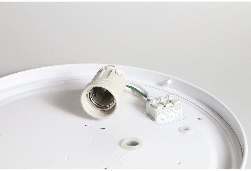 Kunststoffleuchte LUNAe27 60W HV ws IP44 E27 BWM Ø330x95mm