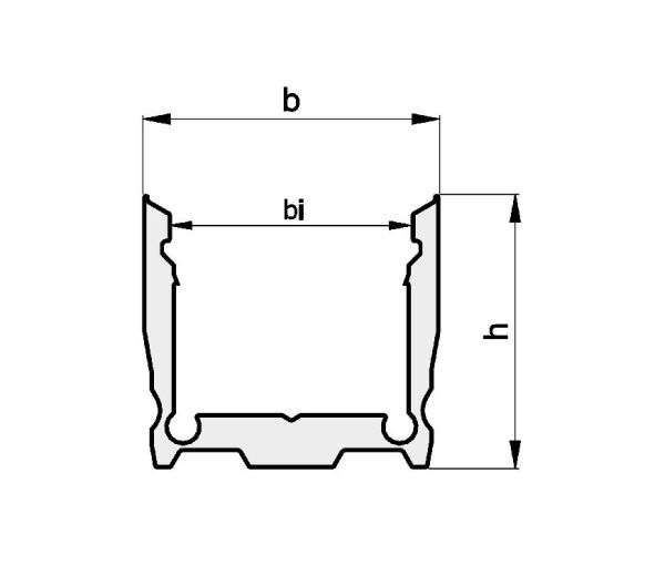 Aufbauprofil alu Alu 2000x17,3x16mm