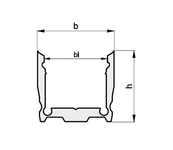 Aufbauprofil alu Alu 3000x17,3x16mm