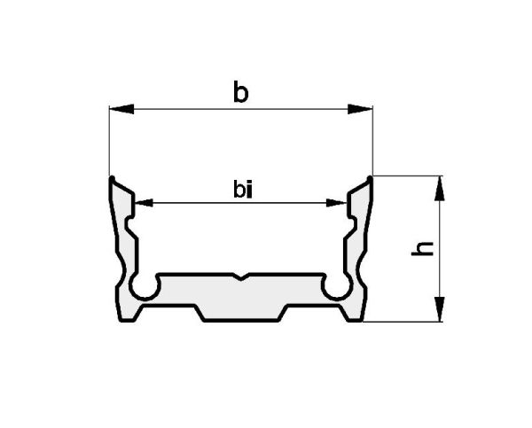 Aufbauprofil alu Alu 2000x17,3x9,6mm