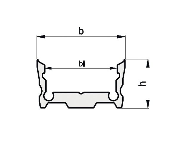 Aufbauprofil alu Alu 3000x17,3x9,6mm