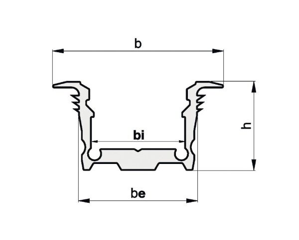 Einbauprofil alu Alu 3000x25x13mm
