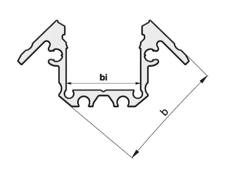 Aufbauprofil alu Alu 2000x22,8x22,8mm