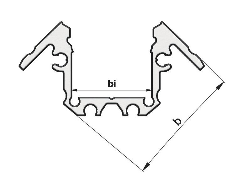 Aufbauprofil alu Alu 3000x22,8x22,8mm