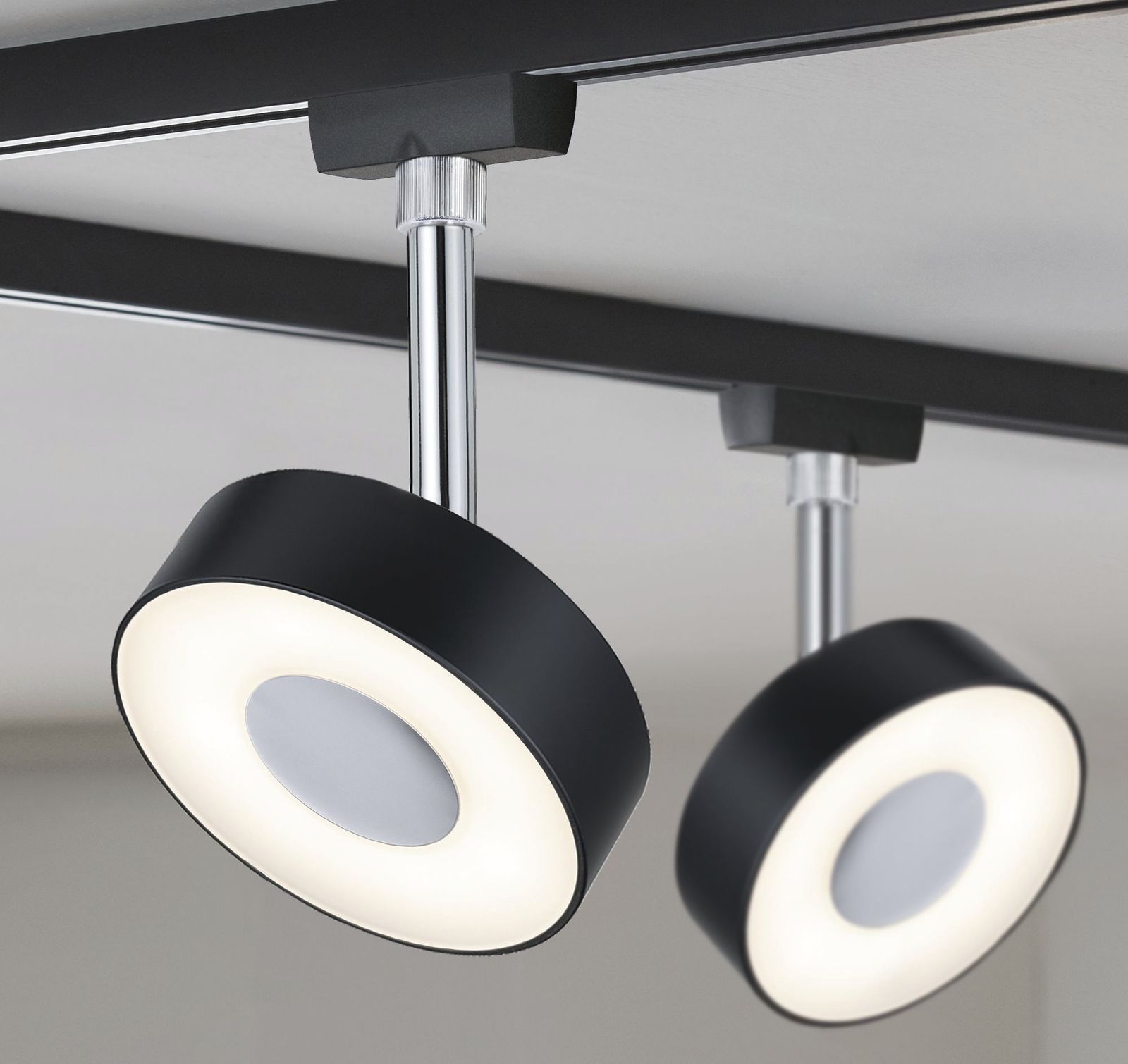 LED-Schienenstrahler 5W Circle 2700K Alu 210lm Konv 1LED IP20 sw mt 1ph