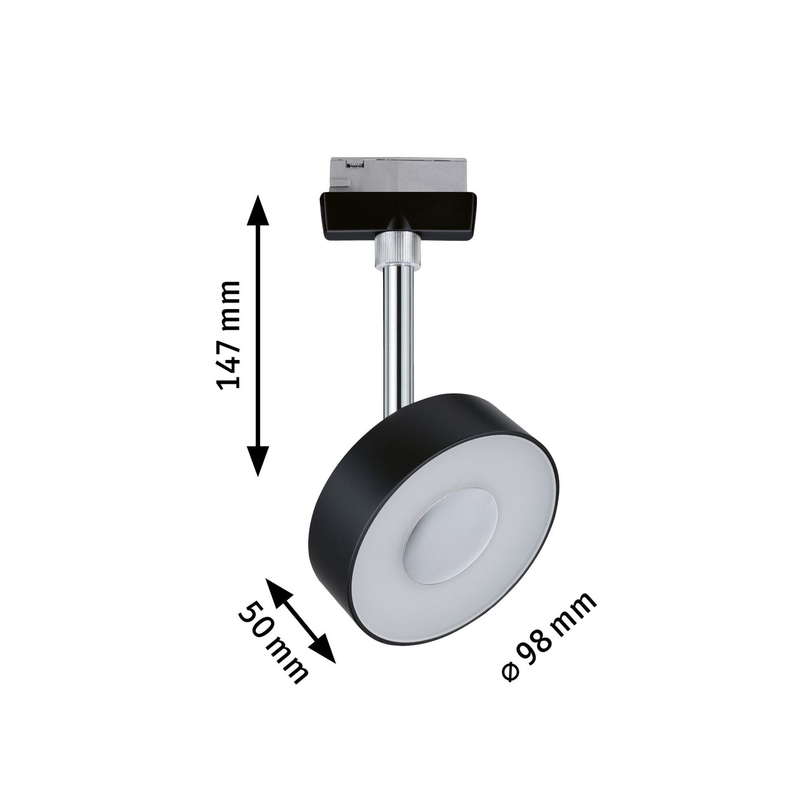LED-Schienenstrahler 5W Circle 2700K Alu 210lm Konv 1LED IP20 sw mt 1ph