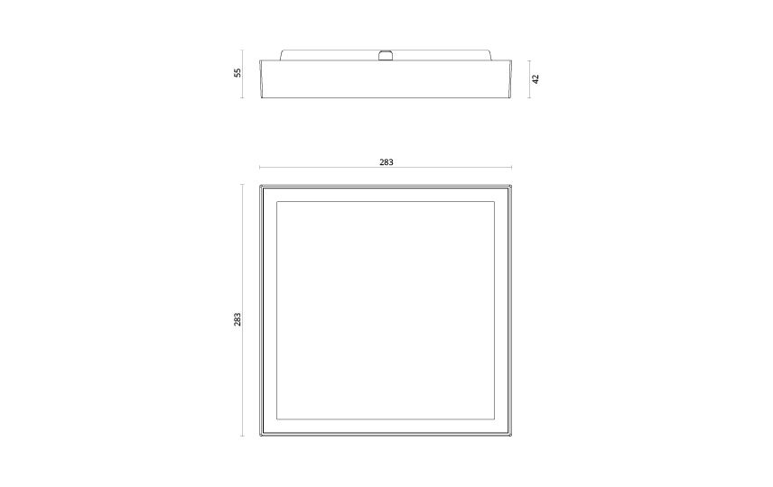 LED-Sensorleuchte DISC 22W 3000K 2200lm sw Konv IP20 BWM 283x283x55mm