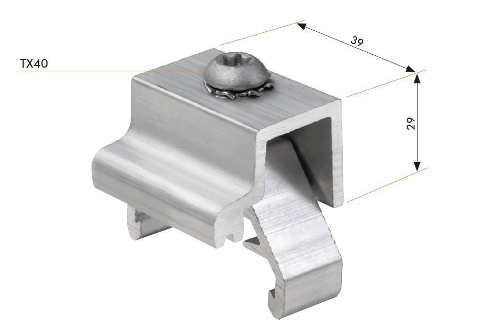 PV-Kreuzverbinder solo-basic Alu 24-32mm 30x40x30mm