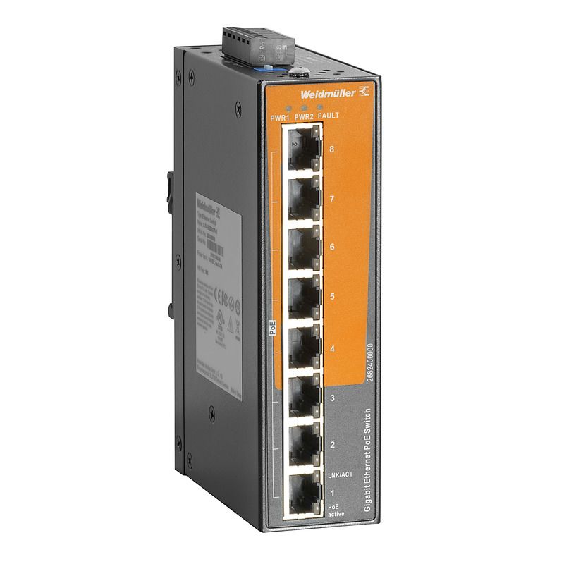Switch Hutschiene 802.3 at (PoE+) 8x10/100/1000Mbps