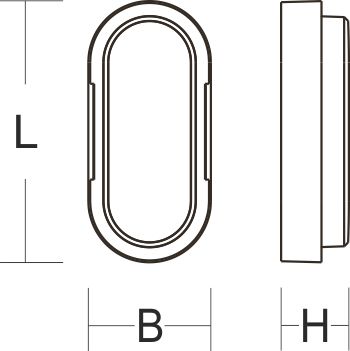 LED-Ovalanbauleuchte HB710 9,5W 4000K ws 1100lm EVG IP54 207x97x56mm