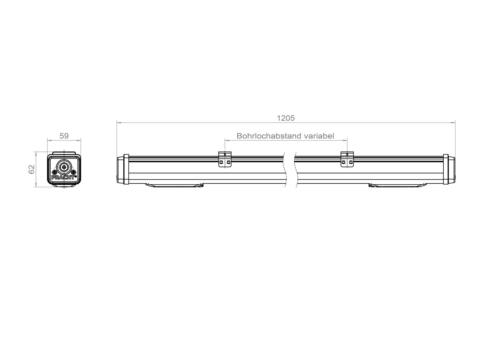 LED-Feuchtraumleuchte KATLA Remade 20W 4000K 2800lm ws Konv IP66 1205x59x62mm