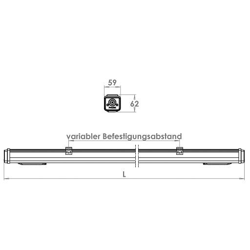 LED-Anbauleuchte KATLA Remade 24W 4000K 3800lm ws Konv IP66 1465x59x62mm