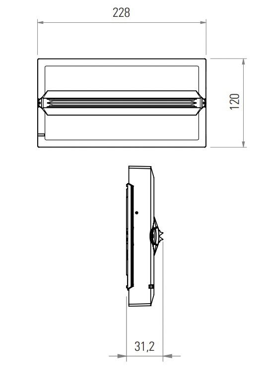 LED-Sicherheitsleuchte 2W 6500K 400lm IP43 36LEDs Wandanbau/Deckenanbau