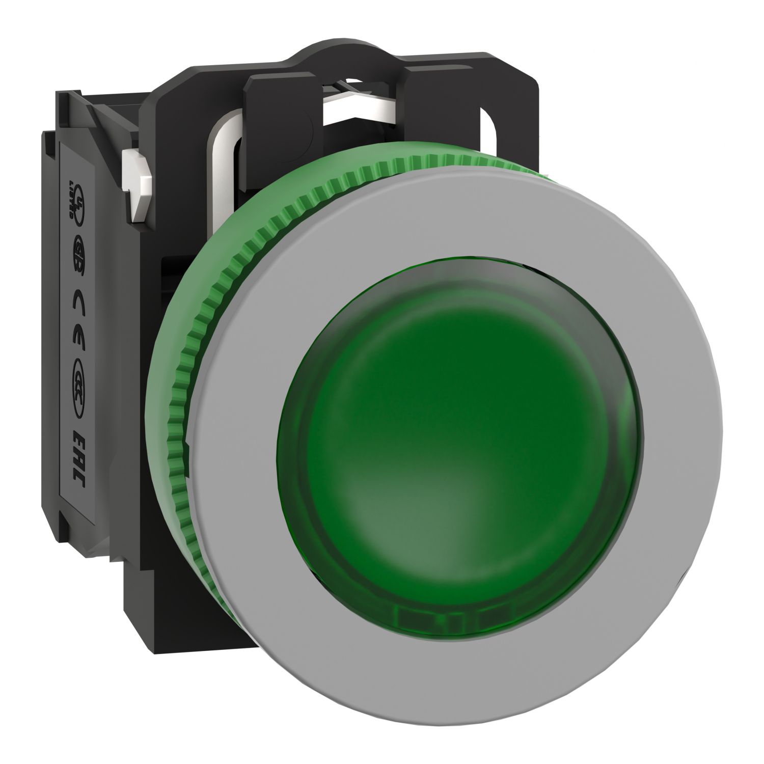 Drucktaster 1f gn rnd Ø30,5mm 1S 1Ö IP66 fl Geeignet für Beleuchtung Tastend